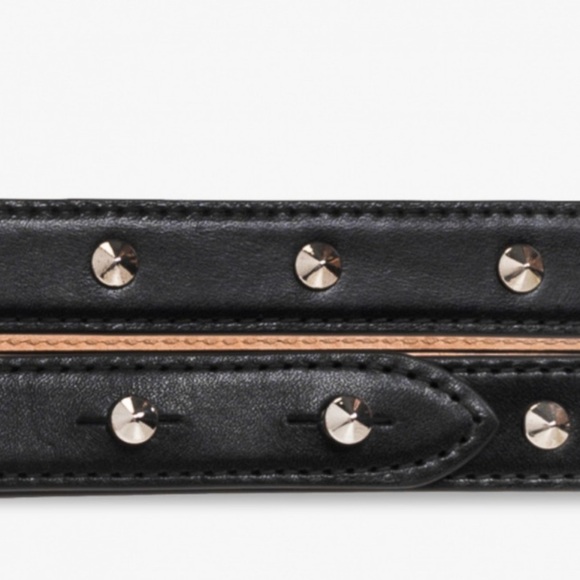 Alexander McQueen Studded D Thin Leather Belt in Black main image 6
